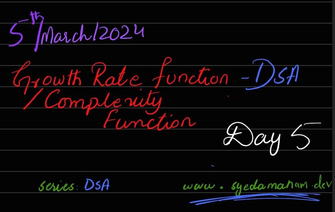 Day 5 - Growth rate function/ Complexity Function