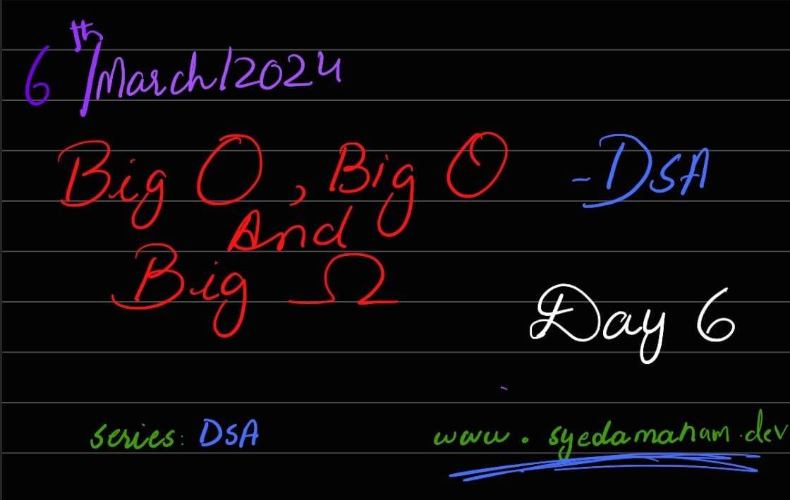 Day 6 - Big O, Big Theta (Θ), Big Omega (Ω):