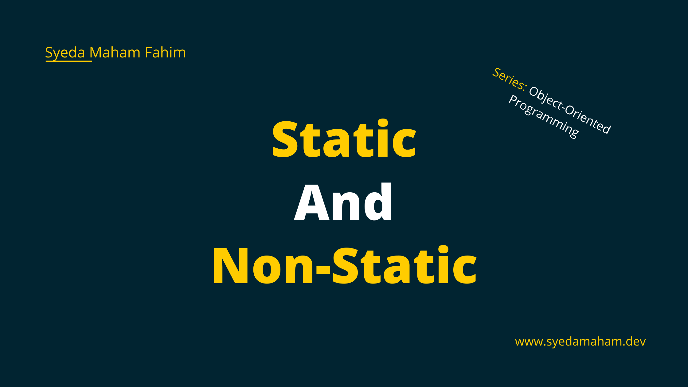 Static and Non-Static